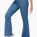 THE GYM PEOPLE Women's Stretchy Bell Bottom Jeans Wide Leg Breathable Pull On Flare Jeggings Pants with Pockets Size Small