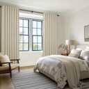 Natural Melange Linen Semi Sheer Curtains & Drapes 84 Inch Length 2 Panels Set for Living Room,Warm Beige Pleated Light Filtering Thick Cortinas Para Sala Privacy Window Burg Decor 52"Wx84"L,Tiebacks