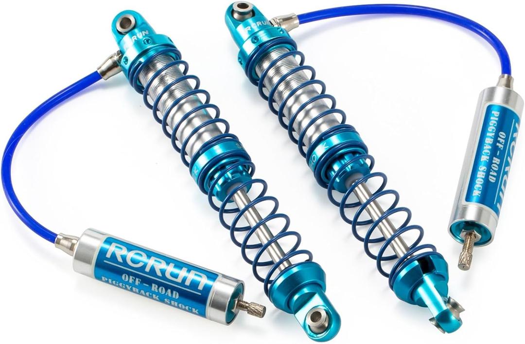 Adjustable Oil Piggyback Shock Absorber 70-123mm with Remote Reservoir for 1/10 RC Crawler Axial SCX10 Wraith CAPRA RR10 TRX4 (123mm 2pcs)