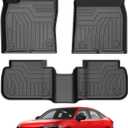 Mixsuper Floor Mats for 2022-2026 Honda Civic Sedan/Hatchback/Sport and 2023-2025 Acura Integra, All Weather 3D TPE Floor Liners 1st & 2nd Row Heavy-Duty Car Mats, Black (for 2nd Row w/o USB Port)