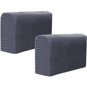 Sewroro Sofa Armrest Covers Stretch Chair Arm Protectors Washable Universal Armchair Slipcover Arm Cover for Home Office (Dark Grey) 2pcs