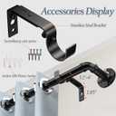 Black 1-inch diameter curtain rod: suitable for windows 144-168"wide, adjustable curtain rod, modern minimalist design, indoor/outdoor use, 32-168" long