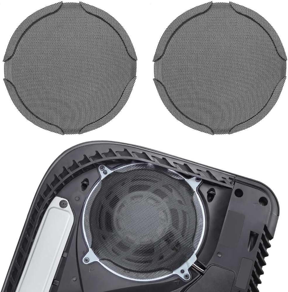 PS5 Fan Dust Filter, Chanvoo 2 Pack Metal Fan Dustproof Filter Mesh Compatible with PlayStation 5 Digital & Disc Edition Console (Black)