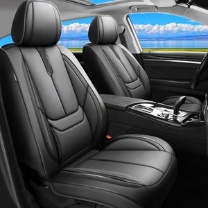 FQFZYMX Fit Tucson Car Seat Covers for Hyundai Tucson 2010-2024 2025 2026 -Upgraded Premium Waterproof & Breathable Leather,Airbag Compatible,All-Weather Seat Cushion Protector,Full Set,Black
