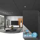 Art3d 10-Pack Smooth Drop Ceiling Tile 2ft x 4ft - Fire-Rated, Waterproof, Reusable - Premium PVC, No Sag and Breakage - Cover 80 Sq. Ft, Black