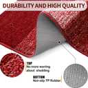 Kitinjoy Indoor Outdoor Door Mat, 40x32 Non-Slip Absorbent Dirt Trapper, Low-Profile Washable Inside Entrance Front Floor Mat, Sturdy Soft Entry Doormats for Entryway, Burgundy