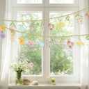2PCS Wildflower Garland Banner, Wildflower Party Decorations Floral Grland for Baby in Bloom Baby Shower Bridal Shower Spring Tea Party Wild One Birthday Easter Mother's Day Decorations