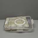 Air-Tight Snackle Box Container Divided Serving Tray with Lid & HandleClear Snack box for Fruits, Candy & NutsPortable for Travel & Daily Use (8 Inside Containers Dishwasher Safe)