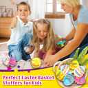 Easter Basket Stuffers for Kids-6 Packs Light Up Spinning Tops Toys with Music Easter Gifts Toys for Kids Toddlers Easter Eggs Fillers Easter Basket Essentials
