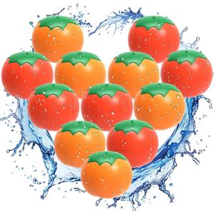 Reusable Water Balloons Refillable for Kids: Soft Tomatoes Material Self Sealing for Outdoor Activities - Summer Pool Beach Water Bomb for Boys Girls 3-12 Years (12Pack)