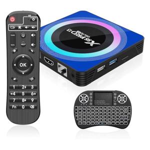 Android TV Box 13.0, Android Box 4GB RAM 64GB ROM, Quad Core Smart 8K TV Box with Mini Keyboard Support 2.4G/5.0GHz Dual WiFi 100M Ethernet Bluetooth