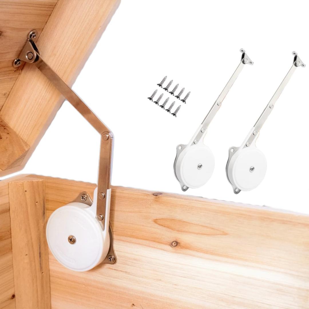Toy Box Hinges Soft Close - Lid Support Hinge Chest Hinges for Wooden Toy Box Cedar Chest Storage Trunk Bench Soft Close Lid Support | 2 Pack Hingex