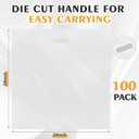 Maitys 100 Pcs 24"x24" Large White Plastic Bags with Handles Merchandise Shopping Bags for Small Business, Retail, Boutique Stores, Gifts