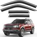 Outside-Mount Window Rain Guards Fit for 2021-2026 Ford Bronco Sport, Extra Durable Window Visors Wind Deflector Dark Smoke Vent Shades Car Tape-on with Thicker