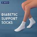 JOBST SensiFoot Diabetic Support Socks for Men and Women with Seamless Toe and Moisture Management - Extra Padding in Toe, Foot, and Heel Area - Mini Crew - Closed Toe - White, Medium