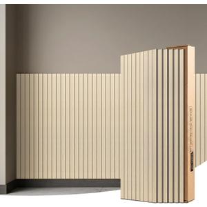 WOWSTAR 6-Pack Peel and Stick PVC Wood Slat Wall Panel，Thickened Wood Grain Wallpaper, 3D Wall Panels, 48" x15.74", Teak