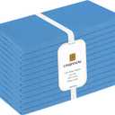 Set of 12 Cotton Cloth Dinner Napkins - Soft Durable Washable - Ideal for Farmhouse Party Wedding Christmas Easter - Perfect Everyday Use Table Linen 17x17 inch Cloth Napkins Light Blue