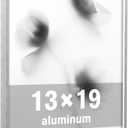 FrameWorks 13x19 Brushed Aluminum Poster Frames Modern Brushed Metal Design w/Shatterproof Plexiglass, Perfect for Posters, Artwork, Paintings, Wall Displays Home or Office Decor, Silver - 1 Pack