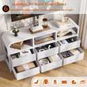 LIVEHOM TV Stand with Mount, 6 Drawer TV Dresser for up to 75" Television, 11.41"D x 43.3"W x 46.45"H