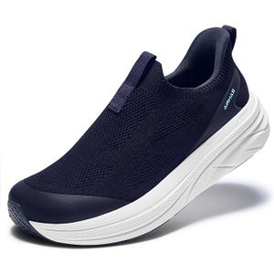 AIRHAS Womens Slip On Walking Shoes Breathable Sneakers for Women Lightweight Casual Shoes(Black/White,9.5)