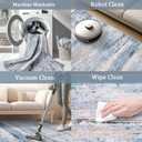 6x9 Area Rug Living Room Rugs - Washable Rug Large Modern Abstract Soft Thin Carpets Indoor Floor No Slip Vintage Carpet for Bedroom Under Dining Table Nursery Home Office Decor Blue