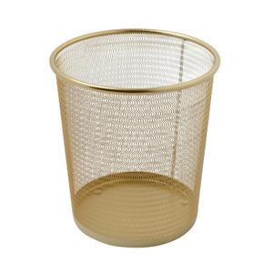 Martha Stewart Ryder 4.5 Gallon Mesh Metal Wastebasket, Gold