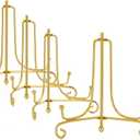 LIONWEI LIONWELI 4 Inch Gold Iron Plate Stand Holder Easel Display Stand for Plate?Picture?Photo and More,4 pcs.