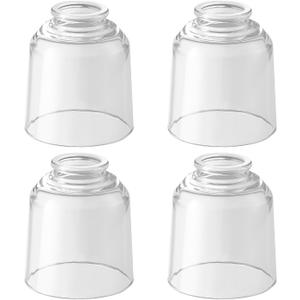 Modern Clear Glass Lampshade 4 Pack2-1/8" Fitter, 4-5/8" Diameter 4-1/2" Height, Replacement Lampshades For Ceiling Fans With LightsFor Living Room Bedroom Kitchen (Clear Glass(B))