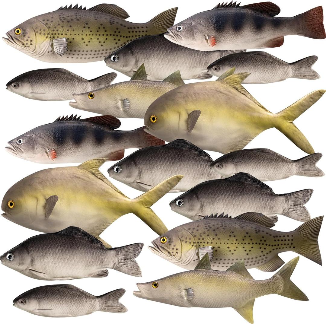 8 Pcs Realistic Fake Fish Toy 6 Types Lifelike Stuffed Artificial Fish Models for Photography Props Party Favor Display Kitchen Decor
