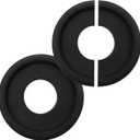 Semetall 2Pcs Black Ceiling Medallion 10 inches,Lighting PU Ceiling Medallion for Light Fixtures,Ceiling Fans,Chandeliers