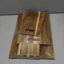 Acacia Cutting Board Set of 3 with Holder, Solid Acacia Wood Chopping Boards, Thick Kitchen Cutting Boards, Serving Boards for Meat, Vegetables and Fruits