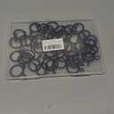 GASRONS 50 Packs Black Metal Curtain Rings with Eyelets, 1 inch Inner Diameter Drapery Rings Apply for Curtain Rods(Fits Up to 3/4-Inch Rod)