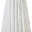 NASHALYLY Women's Chiffon Elastic High Waist Pleated A-Line Flared Maxi Skirts, Small