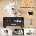 URPOWER 3-in-1 Elevated Dog Bowls - Mess Proof Double Deck 4 Height Adjustable Raised Stand with 2 Stainless Steel Food Bowls & Licking Plate for Small, Medium Dogs