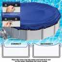 24 ft Round Heavy Duty Winter Pool Cover, Royal Blue, Above Ground Pool