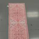 Seavish Vintage Bathroom Runner Rugs, 18"x47" Pink Bathroom Rugs Non Slip Washable, Boho Oriental Bath Mat for Tub, Soft Velvet Farmhouse Decor Bath Rug for Bathtub Sink Laundry Room