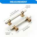 HOME EDIT 5 Pack 4 inch Brushed Nickel&Gold Cabinet Handles Square Zinc-Alloy Pulls for Kitchen Dresser Closet and Bathroom Cabinets Hardware