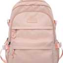 Preppy Backpack for Women Teen Girls Boys Large Laptop Bookbag Casual College Daypack Cute Aesthetic School Supplies (Pink)