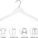 TOPIA HANGER White Wooden Hangers 30 Pack, 0.28 inch Slim Wood Clothes Hanger with Flat Design and Smooth Notches, Lightweight & Durable Space Saving Hangers for Shirt, Coat, Camisole-CT31W, 30 PCS