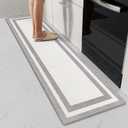 Kitchen Mats Cushioned Anti Fatigue Kitchen Mats for Floor Waterproof Non-Skid Ergonomic Comfort Memory Foam Rugs Kitchen Runner Rug for Kitchen, Home, Office, Sink, Stove 17.3"x59" White