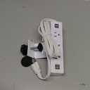 3 AC Outlet Desk Clamp Power Strip White, Desk Mount USB Charging Power Station, Removable Desktop Edge Power Center Plugs Output 125V/60HZ/12A/1500W, USB 5V/4A 6.56FT Cable