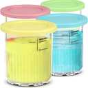 4 Pack 24oz Ice Cream Containers for Creami Deluxe Pints with Lids, Reusable Ice Cream Container Compatible with NC500 & NC501 Series, BPA-Free Dishwasher Leak-Proof Replacement Creami Pints