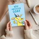 7 x Funny 13th Birthday Card for Teens | Goat & Stick Figure Theme with Teen Slang Humor, Hilarious Greeting Card for Boys & Girls, Fun Gag Gift with Envelope & Sticker