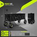 Hikemoon 400L Collapsible Beach Wagon with 10" Big Balloon Wheels for Sand, 54" Long Extra Large Wagons Carts Foldable, All Terrain Tires & 560LBS Heavy Duty, Utility Folding Cart for Outdoors, Black