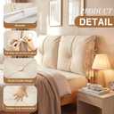 Tegeme Headboard Cover with Tie Straps Cover Large Thicken Bed Headboard Pillow for Size Beds Metal Frame Wooden Bed(Creamy White,Full)