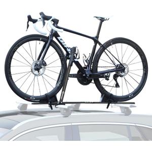 Bike Roof Rack for Car, Foldable Upright Bicycle Carrier, Rooftop Bike Rack, Lightweight Aluminum Roof Rack Bike Mount with Secure Locking, Black