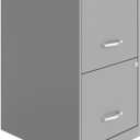 Lorell 2-Drawer File Cabinet, 14.2" x 18" x 24.5", Silver  