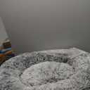 30 inches Donut Dog Bed for Medium Dogs,Calming Fluffy Round Pet Bed with Removable & Washable Cover,Fits up to 45 lbs Pets(Dark Grey,Medium)