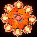 Nuanchu 20 Pcs Diwali Lotus Decoration for Home Wooden Flower Candle Holder with 25 Tea Lights Candles Artificial Lotus Traditional Indian Decor for Diwali Puja Home Decoration Gifts