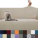 YEMYHOM Couch Cover Latest Jacquard Design High Stretch Sofa Covers for 3 Cushion Couch, Pet Dog Cat Proof Slipcover Non Slip Magic Elastic Furniture Protector (Sofa, Khaki)